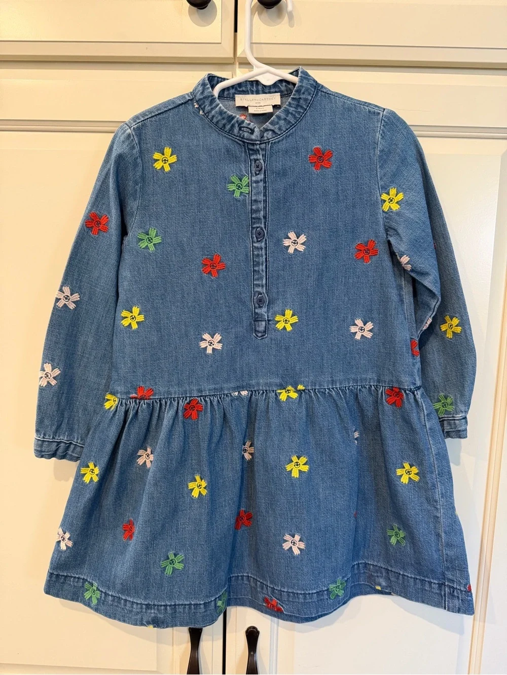 Stella McCartney Girls Denim Embroidered Dress